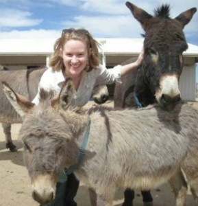Norah Charles with donkeys